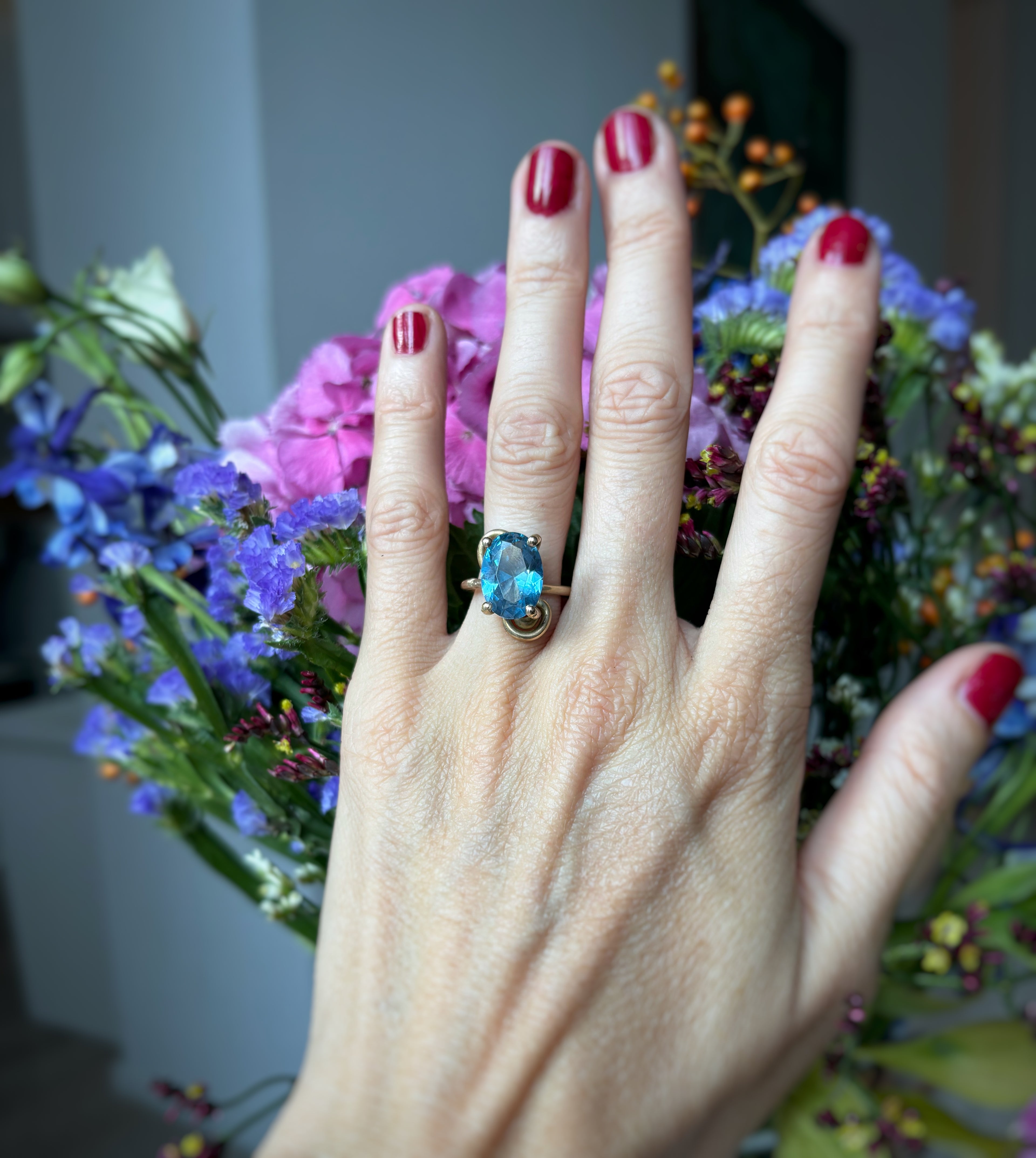 Anello acquamarina