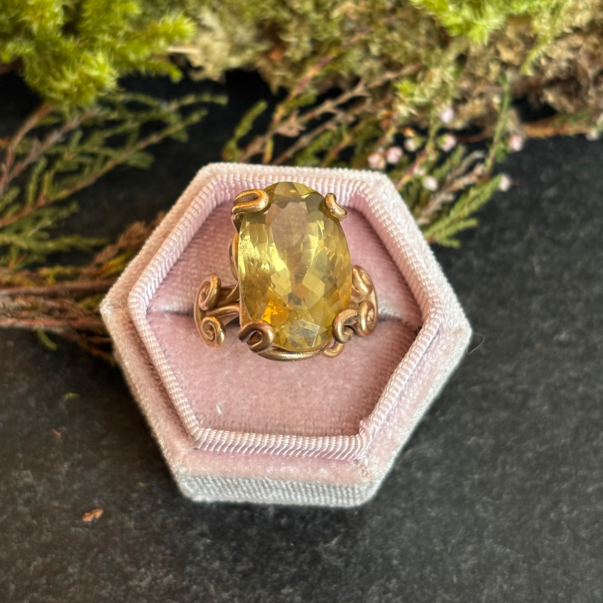 Anello quarzo citrino