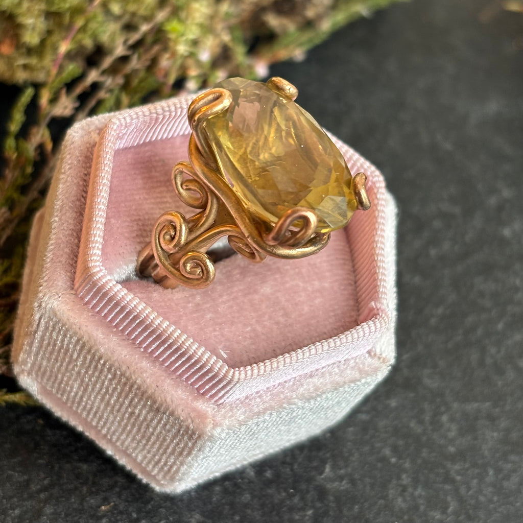 Anello quarzo citrino