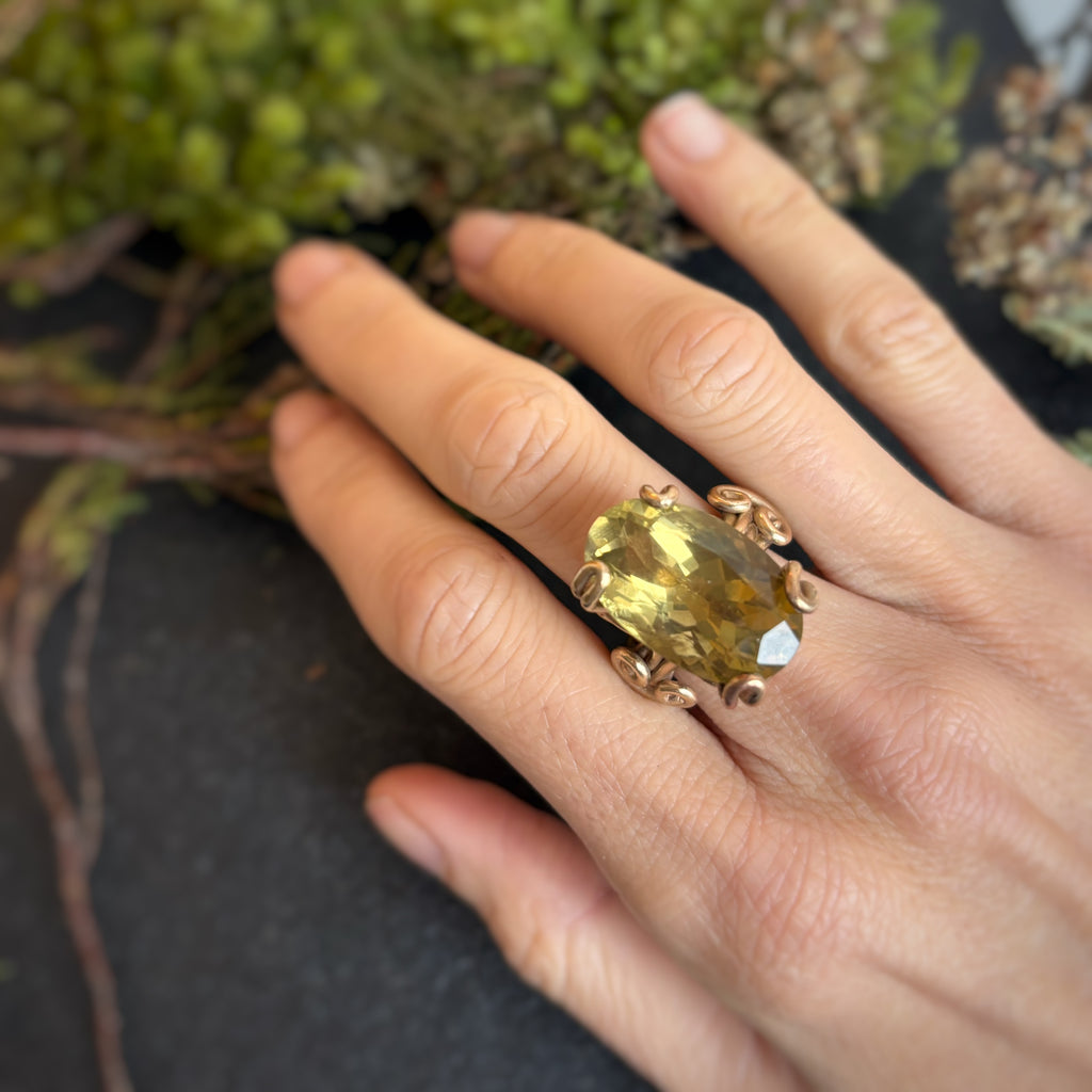 Anello quarzo citrino