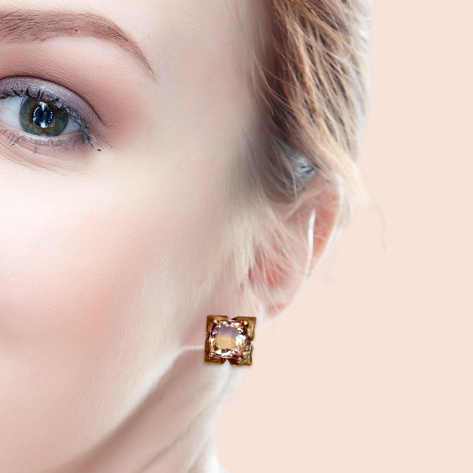 Orecchino quarzo ametrino