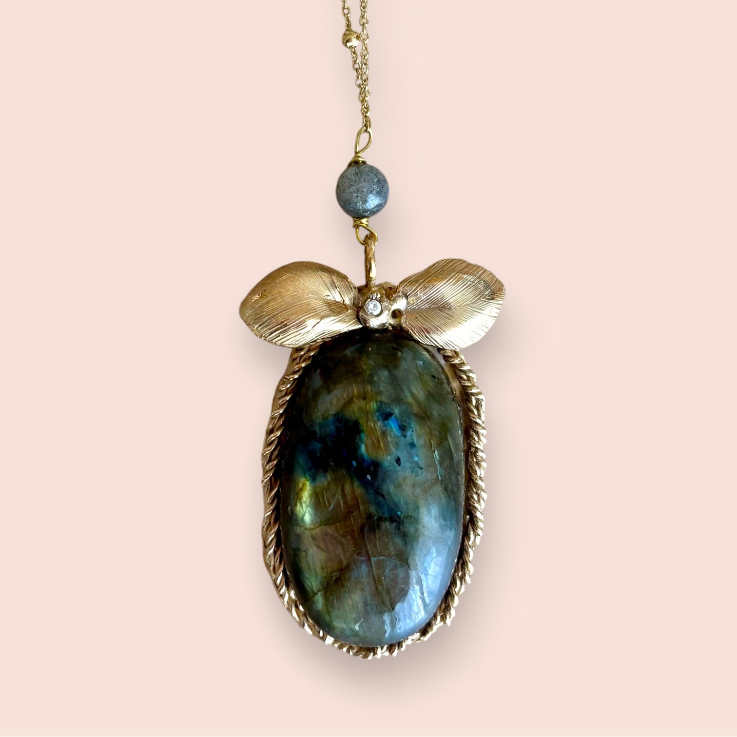 Collana medaglione Labradorite