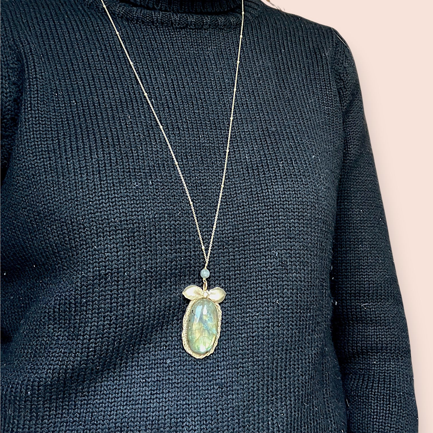 Collana medaglione Labradorite