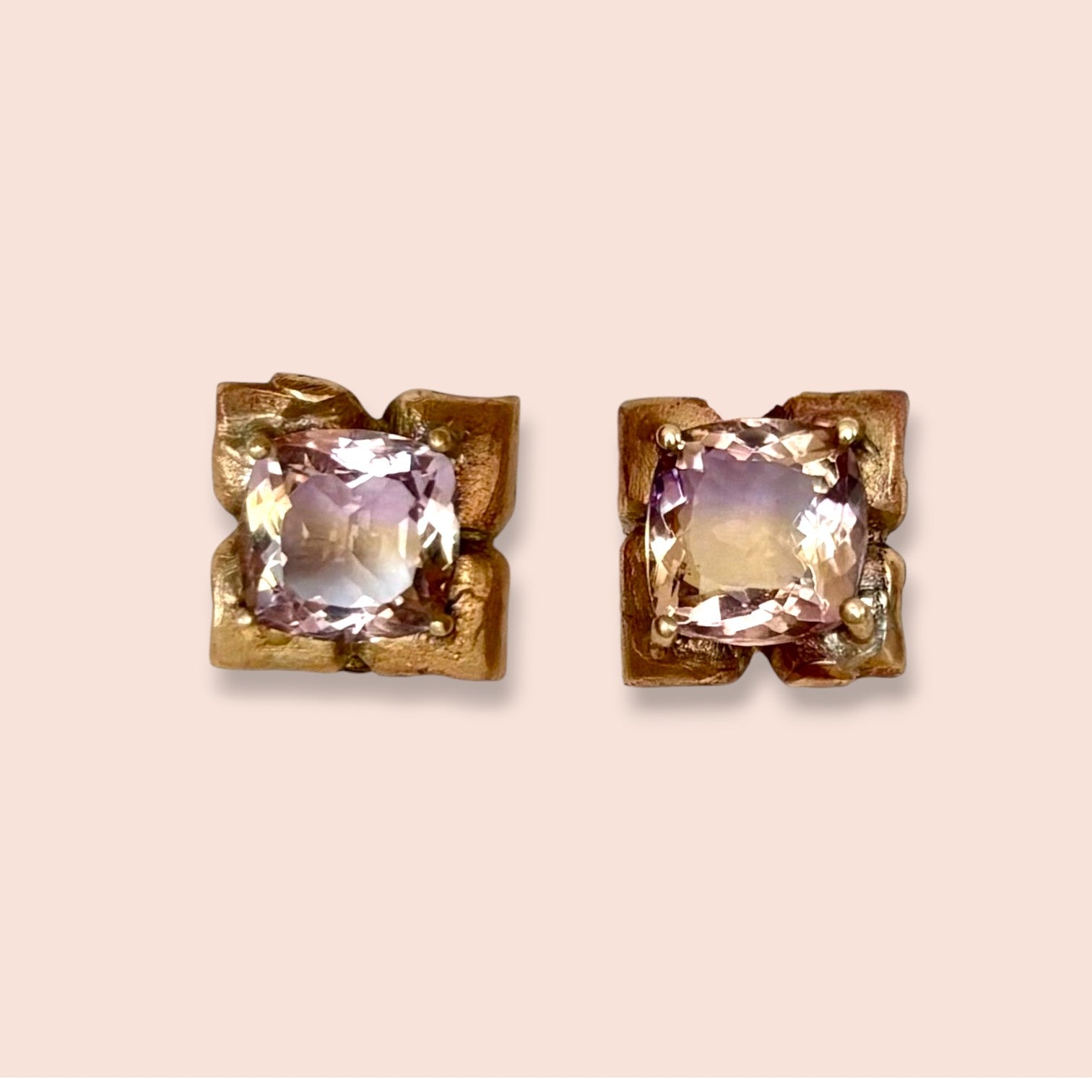 Orecchino quarzo ametrino