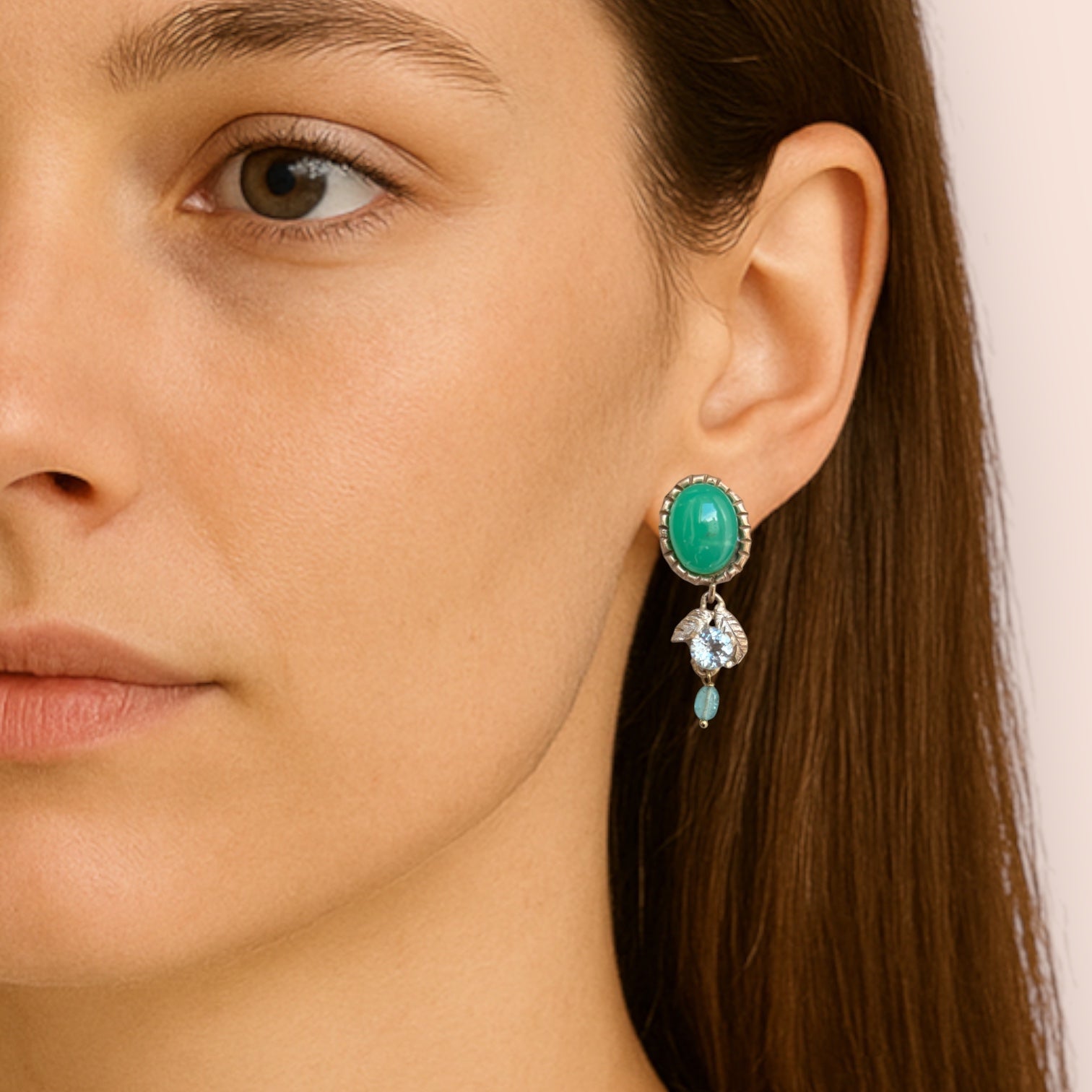 Orecchini crisoprasi e acquemairna