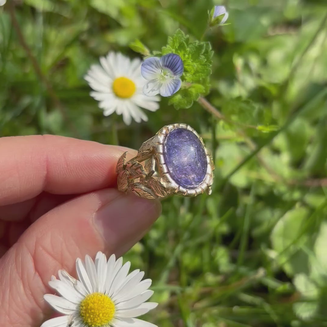 Anello Foglie con Tanzanite