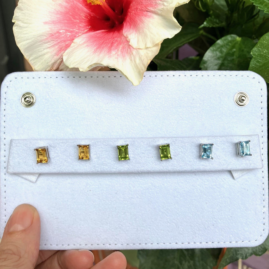 Orecchini punto luce rettangolo